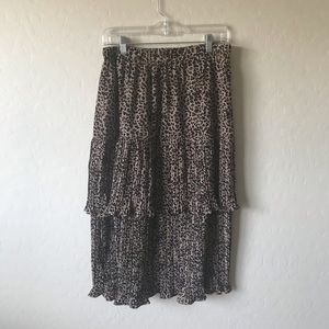 Leopard / Cheetah ruffled midi skirt
